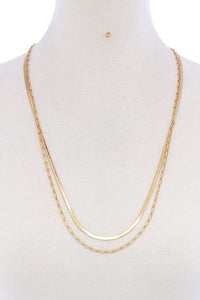 Double Layer Stylish Chain Necklace And Earring Set