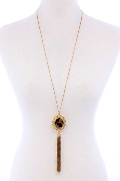Stylish Chain Tassel Drop Long Necklace